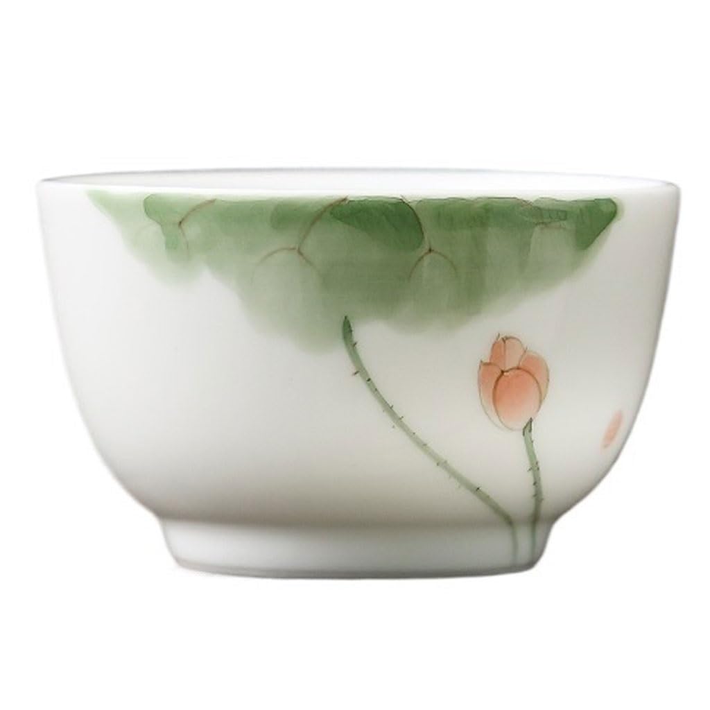 Ceramiczna filiżanka do herbaty ręcznie malowana lotos filiżanka do herbaty kubek dla gospodarza popołudniowa herbata impreza biurowa filiżanka biała porcelana chiński zestaw do herbaty Kung