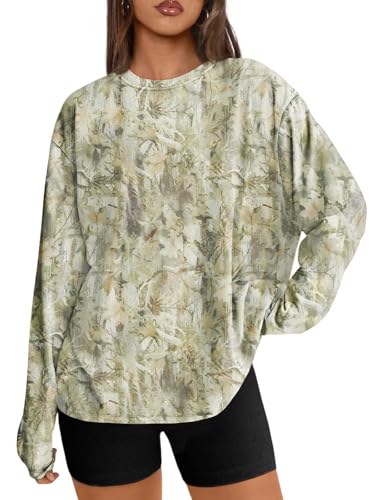 Trendy Queen Womens Oversized Long Sleeve T Shirts 2025 Basic Crewneck Tee Fall Tops Casual Workout Y2K Clothes