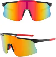 Óculos Bike Ciclismo Masculino Feminino Vermelho Uv + Case