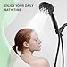 Matte Black Shower Head, 6 Spray Modes Handheld Showerhead, High Pressure Shower Head with 59 Inch Stainless Steel Hose and Adjustable Showerhead Holder