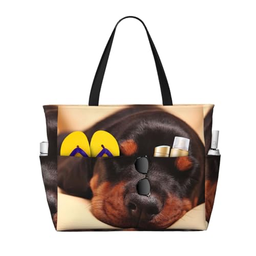 Sac fourre-tout Doberman grand sac de plage femme pour tout ranger