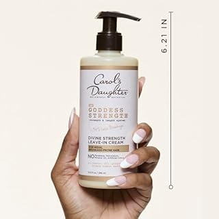 Carol's Daughter Goddess Strength Leave In Conditioner Cream for Curly, Wavy, Coily Hair with Castor Oil for Weak, Stronger Hair and Less Breakage, 296ml