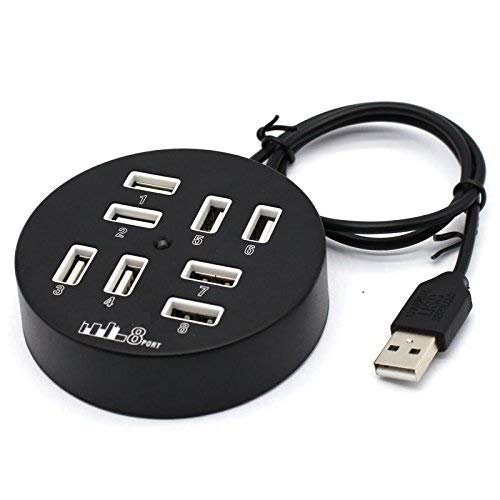 InfiDeals 8 Port Multi USB 2.0 HUB, High Speed Data Transfer with Control Switch and 1.2 m Long Cable for Lappie PC Desktop Laptop MacBook (Black or White)-image-8