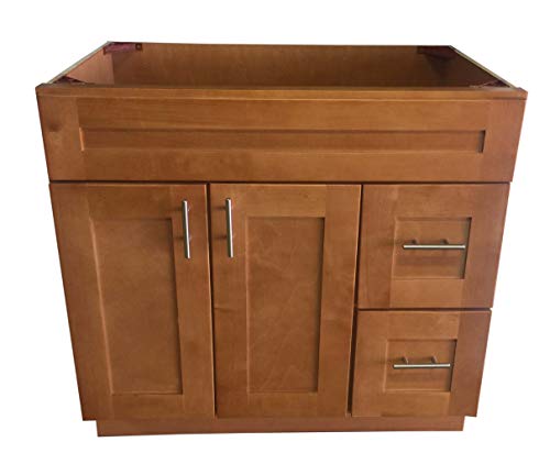 Maple Shaker Sink Base Bathroom Vanity With Drawers 36" Ready-To-Assemble Cabinet #TOP3