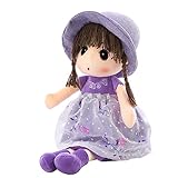 ikasus Rag Dolls for Girls,Plush Baby Doll Girl for Kids, 17.7 Sweetheart Soft Baby Doll Cloth Dolls,Plush Stuffed Toy with Hat Skirt Plush Toy Baby Girls Sleeping Partner Doll Xmas Birthday Gift