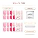 Heyhae Semi Cured Gel Nail Strips | No LED Lamp Needed | Pink, Valentines | Easy Apply & Remove, Salon Quality | Includes 28 Strips, 1 Prep Pads, Nail File & Wooden stick - Hey, Love Blossom