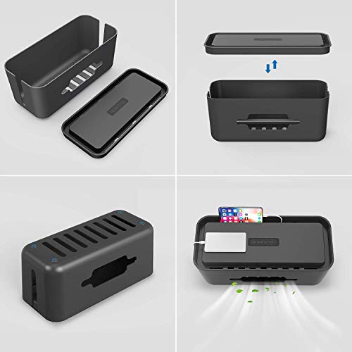 Scatola Organizzatore NTONPOWER Cavi Elettrici ABS Plastica 43 × 18 × 16 cm per USB e Multipresa Ordine - Nero