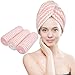 Produktbild VIVOTE Mikrofaser-Haarhandtuch, Turban, schnelltrocknend, für Lange Haare, super saugfähig, weich, leicht, Anti-Krause, Geschenk für Frauen und Mädchen, 25 cm x 65 cm, 3er Pack