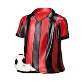 ❤ 【Diseño】: La alcancía usa fútbol, ​​forma de camiseta, hermosa y realista, llena de rico sabor nostálgico, siempre que pueda recordar de un vistazo.