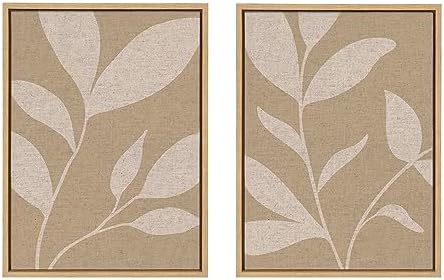 Kate and Laurel Sylvie Modern Neutral Botanical Abstract Print No...