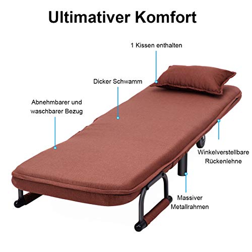 COSTWAY Schlafsofa 3 in 1 mit Bettfunktion und klappbarem Design