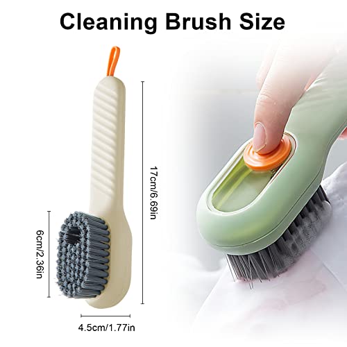 Shoe Brush Multi-Purpose 2 Pieces Household Brush Shoe Cleaning Brush with Detergent Dispenser Cleaning Brush for Shoes Shoe Cleaning Sets Laundry Brush for Clothing and Shoes - Image 3