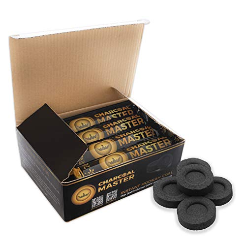 Hookah Coals Instant Light – Incense Instant Coal Disks – Coal Tablets – Charcoal Disks – Set of 100 Coals – 33 mm Quick Light Charcoal Briquettes – Natural Coal Disks – Slow Burn and Low Smoke - Thumbnail 2