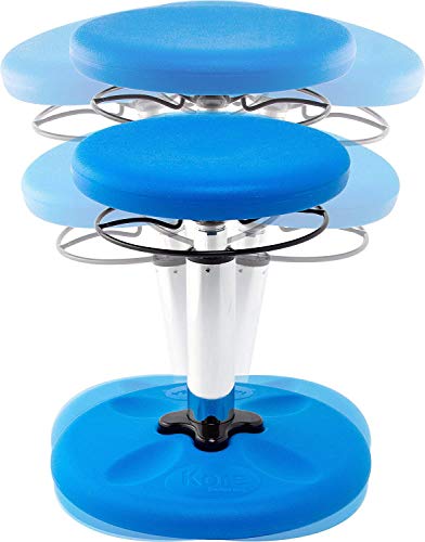 Image of Kore Kids Adjustable Wobble Stool, Ages 6-11, 14-19in Tall, Blue | Flexible seating for classroom and home boosts focus, improves posture and channels energy; anti-tip base; Made in USA