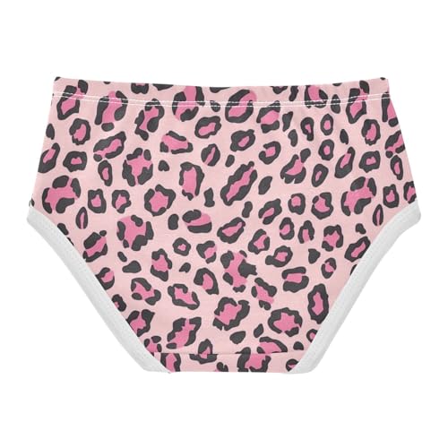 ZZKKO Pink Leopard Print Girls Underwear Toddler Panties for Girls Comfort Brief Size 2T-8Y2