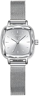 CIVO Womens Watches Ladies Stainless Steel Minimalist Waterproof Rectangle Rose Gold Wrist Watch Designer Simple Elegant Casual Slim Analogue Watches for Ladies Girls with Marble Dial