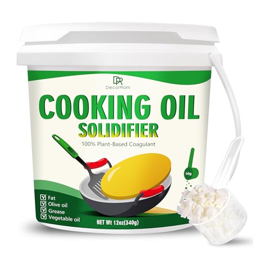 Cooking Oil Solidifier Powder 340g, Plant-Based Frying Away Oil Disposal, Vegetable Oil for Clean up Kitchen Oil Stains