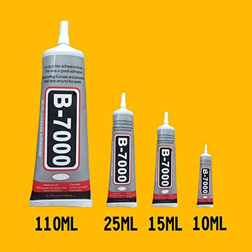 B-7000 Super Adhesive Glue Clear, Industrial Strength Glues Paste Adhesive for Glass, Plastic, Wood, Ceramic, Metal, Jewelry Making, Rhinestones Crafts, Cell Phones, Tablet, Clothes, Shoes 15ML