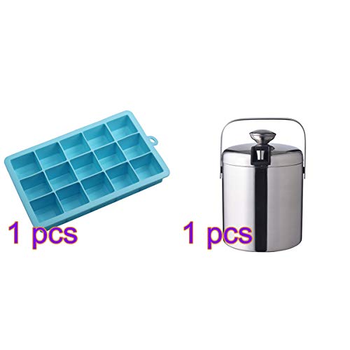 Queta Secchiello ghiaccio e ice cube tray. secchiello per il ghiaccio in acciaio inossidabile secchiello per il ghiaccio con pinze per il ghiaccio e ice cube mold.