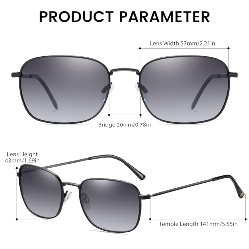 Image of DUCO Square Sunglasses for Men Women Polarized Driving Sun Glasses UV400 Protection Retro Shades DC3038