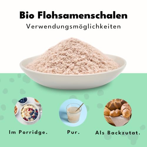 Kamelur Bio Indische Flohsamenschalen (1kg) Ballaststoffreiche Flohsamen Schalen
