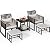 YITAHOME 5-Piece Patio Furniture Sets Wicker Furniture Set, Outdoor Conversation Sectional with Ottoman for Backyard Poolside, Garden(Black)
