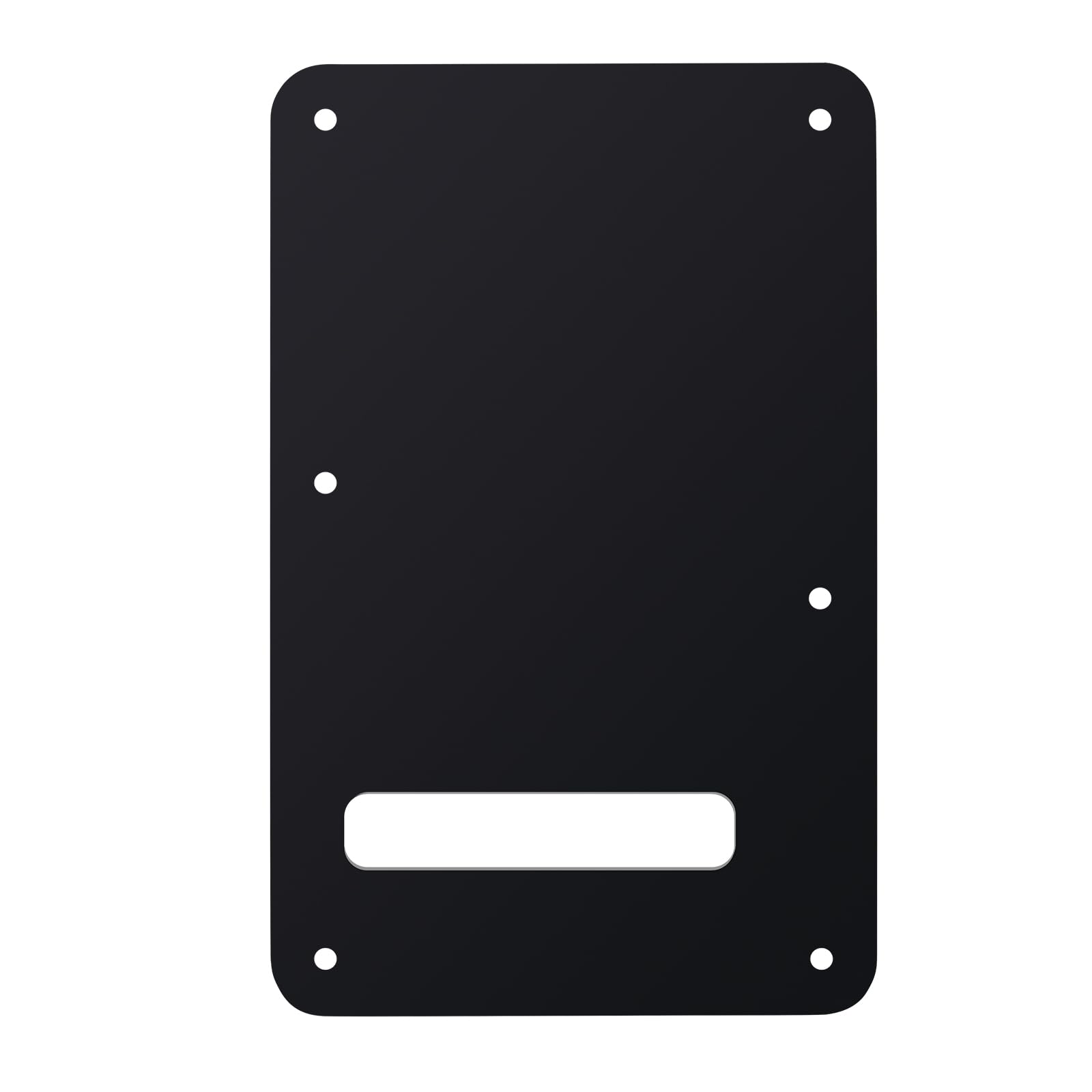Banworks Electric Guitar 1 Ply Backplate 6-Hole Trem Tremolo Cover for USA/Mexican Standard Strat ST JT/HGB-01 Glossy Black - Image 3