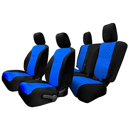 Housses de siège Jeep Wrangler JK 4DR Neosupreme FH Group haute protection bleue