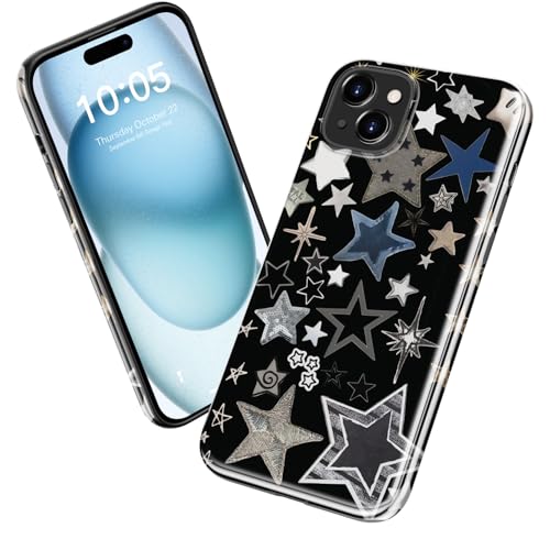 Goodon for iPhone 13 Mini Case - Wireless Charging - Dual-Layer Hard Shell & Silicone Cover - Protective Phone Case with Cute Wildflower Designs for Women - Starlight Fantasy - image 2