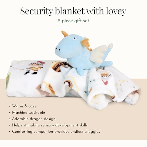 Image of Evolur Good Knight 2 Piece Gift Set, Includes Blanket with Lovey, Warm and Cozy Baby Blanket, Machine Washable Nursery Bed Blanket, Soft and Charming Lovey