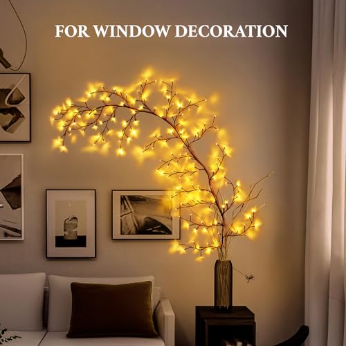 Image of YCoisini Enchanted Willow Vine Lights for Home Decor with 160LEDs, 8.2FT Wall Decoration Light with 8 Remote Control Modes (Brown)(1PCS)