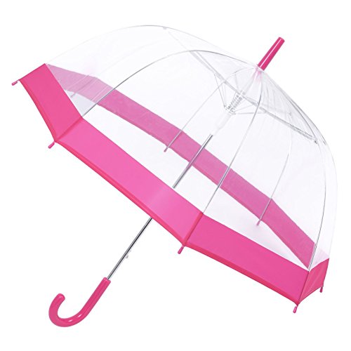 Unibos Clear Transparent Durable Large Dome Bubble Umbrella, Pink