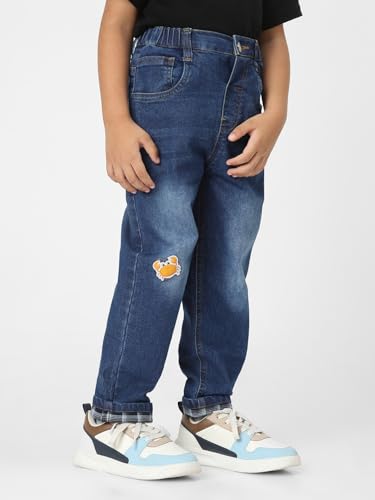 Image of Nautinati Boys Cotton Denim Jeans with Value-Added Detailing | Age 2-10 Years