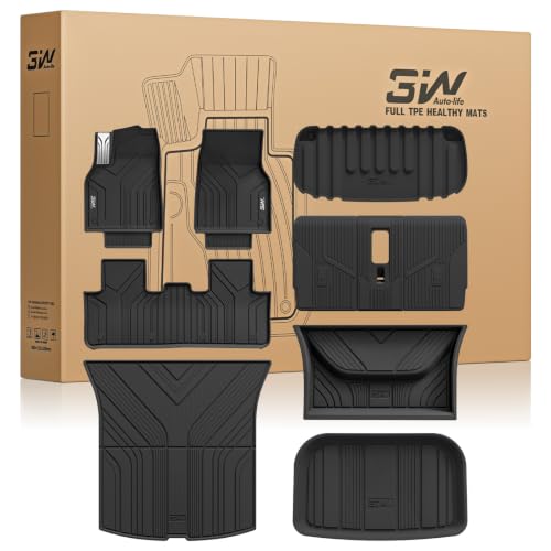 Image of 3W 10PCS Floor Mats for Tesla New Model Y 2025-2026 Only Standard | TPE All Weather Floor Liner, Trunk Mat, Seat Back Cover Protector, Cargo Liners, Model Y Accseeories(Not Premium /Performance)