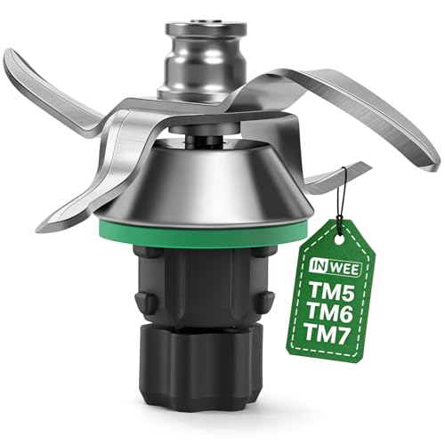 Inwee Cuchilla de Acero Inoxidable para Thermomix TM5 y TM6, Cuchilla de Mezcla de Repuesto con Junta, Cuchillas TM5 con Junta, Accesorio de Cuchilla de Recambio