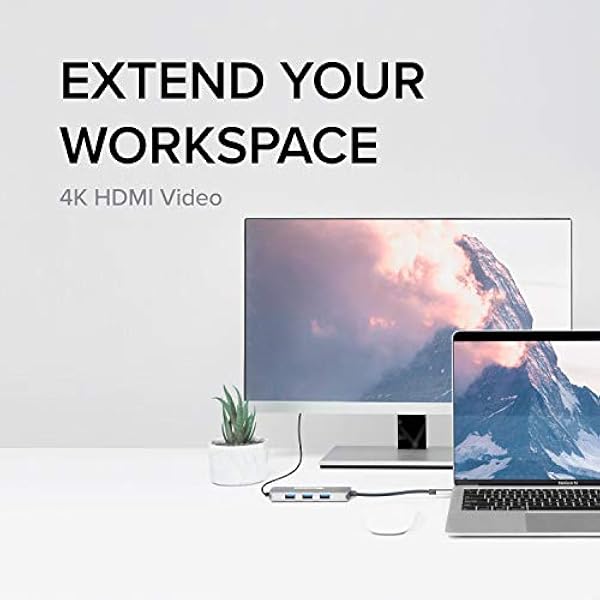 Plugable USB-C Hub 7-i-1, USB C-hubb kompatibel med Mac, Windows, Chromebook, USB4, Thunderbolt 4 och mer (4K HDMI, 3 USB 3.0, SD- och microSD-kortläsare, 87 W laddning)