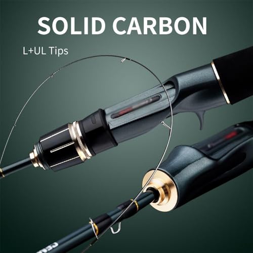 Caña de pescar trucha carbono spinning ligero puntas L UL 4