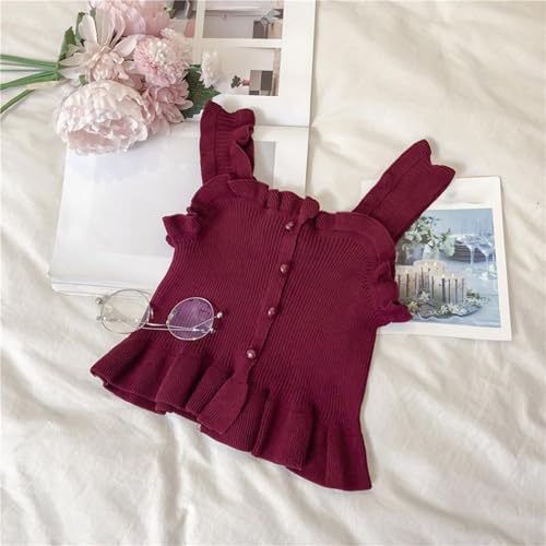 Lmdudan 2-10 Years Girls Summer Cute Peplum Tank Top Kids Trendy Ruffle Knitted Square Neck Sleeveless Casual T-Shirts Tees4