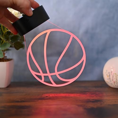Optechvisual LED Basketball Lampe – Sportliche Deko und Nachtlicht für Basketballspieler, Fans und Trainer – Geschenkidee für Männer, Jugendliche und Kinder – deko Trainingsraum