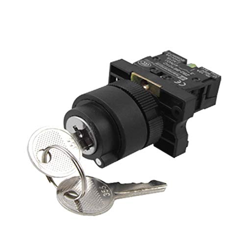 New Lon0167 1 NO Destacados N/O eficacia confiable normalmente abierto Interruptor selector de selecci� de bloqueo de llave giratoria de 2 posiciones(id:d05 30 9b 7db)