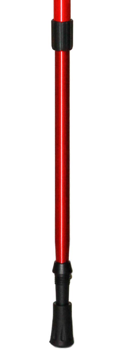 Bastone da trekking estensibile in alluminio, colore rosso (545