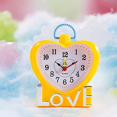 Reloj para escritorio mudo en forma de corazón y de tamaño pequeño de 4.13 pulgadas 4
