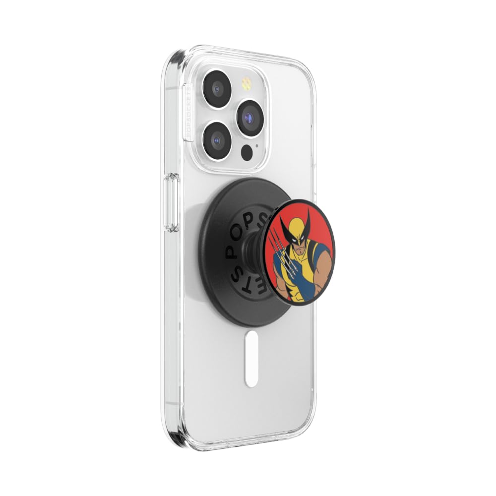 PopSockets Phone Grip for MagSafe, Secure Magnetic Phone Grip & Stand, Hands-Free Kickstand, Wireless Charging Compatible, Deadpool x Wolverine - Enamel Wolverine