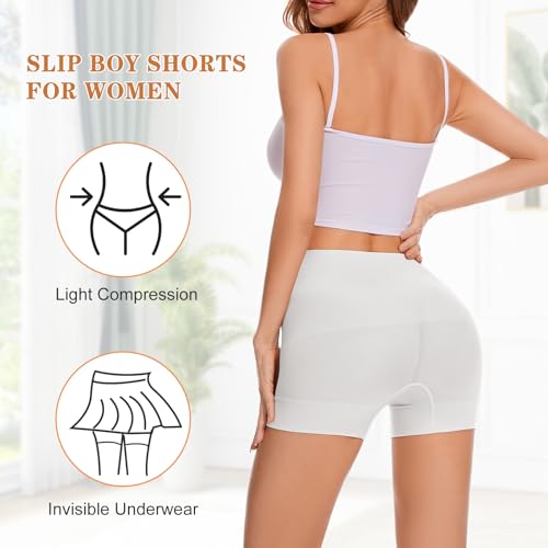 Image of Seamless Shaping Boyshorts Panties for Women Slip Shorts for Under Dresses Tummy Control Underwear Shapewear Shorts