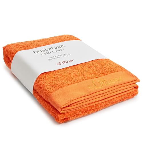 s.Oliver Duschtuch 70x140 cm - 100% Baumwolle, 600 g/m², weich & saugstark, Badetuch orange