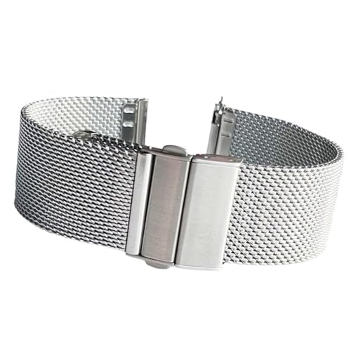 Correa de reloj de acero inoxidable con malla milanesa de 22mm