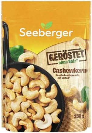 Seeberger Cashewkerne geröstet, Knackige Cashew Nüsse, vegan (5 x 150 g)