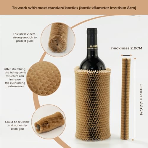 Luftpolsterfolien für Umzüge, Wabenverpackungspapier, Glasbecher, Weinflaschen, Schutzfolie, Verpackungsmaterialien (22 cm x 20 Stück)