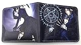 WANHONGYUE Japonés Anime Cartera Billetera de Cuero para Hombre Tarjetas de Crédito Wallet Monedero Black Butler/1