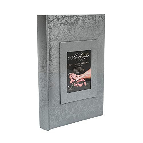 Wedding 4X6 Photo Album, Holds 300 “4X6” Photos, With Window Frame Cover, Silver #TOP14